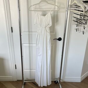 Abercrombie & Fitch Cream Smocked Bodice Maxi Dress
